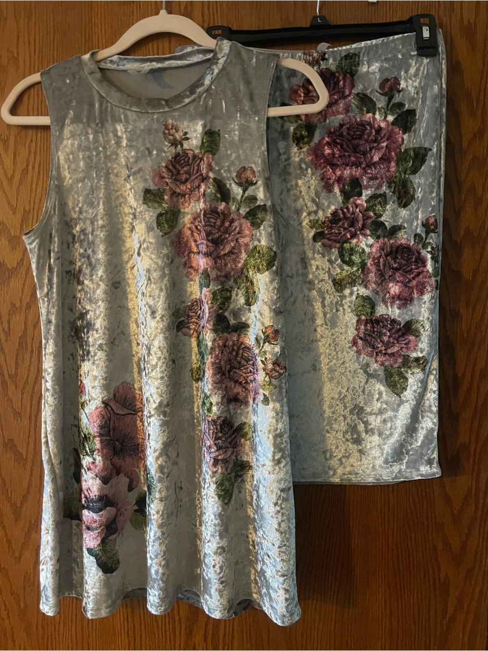 NWOT: Acting Pro 2 piece velvet top and skirt